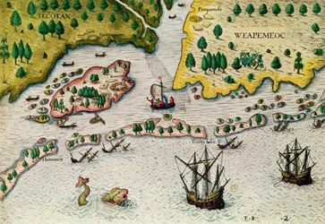 The Arrival of the English in Virginia, from 
